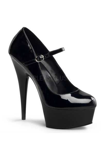 Black Patent Faux Leather Maryjane High Heels