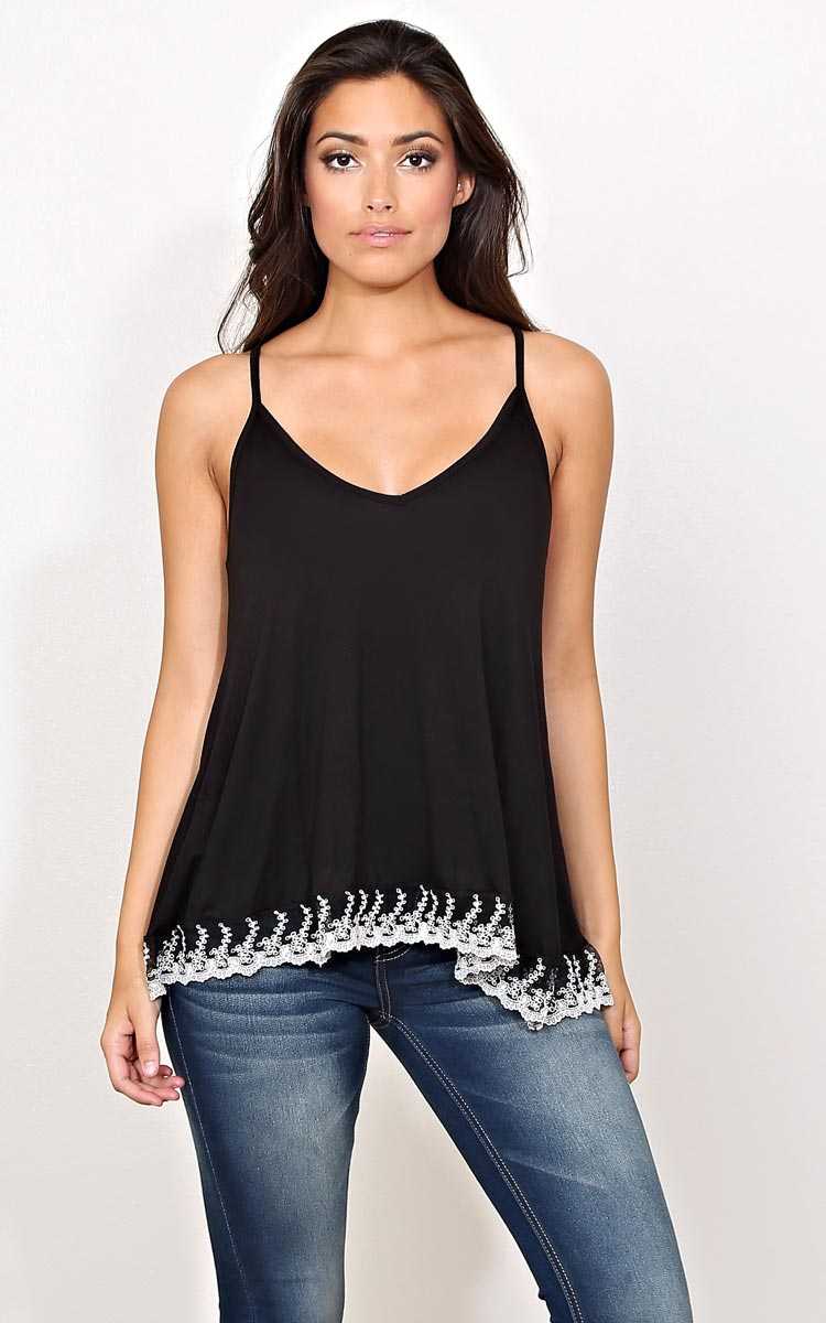 Mariah Knit Tank Top - - Black in Size by Styles For Less