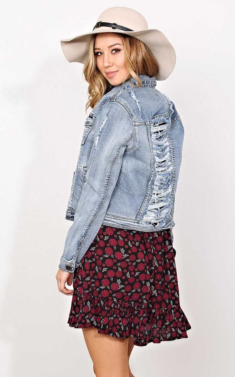 Billie Distressed Denim Jacket - SML - Potassium Destroyed in Size Small by Styles For Less