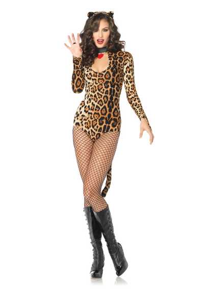 LEOPARD WICKED WILDCAT 2 PIECE SET COSTUME OUTFIT