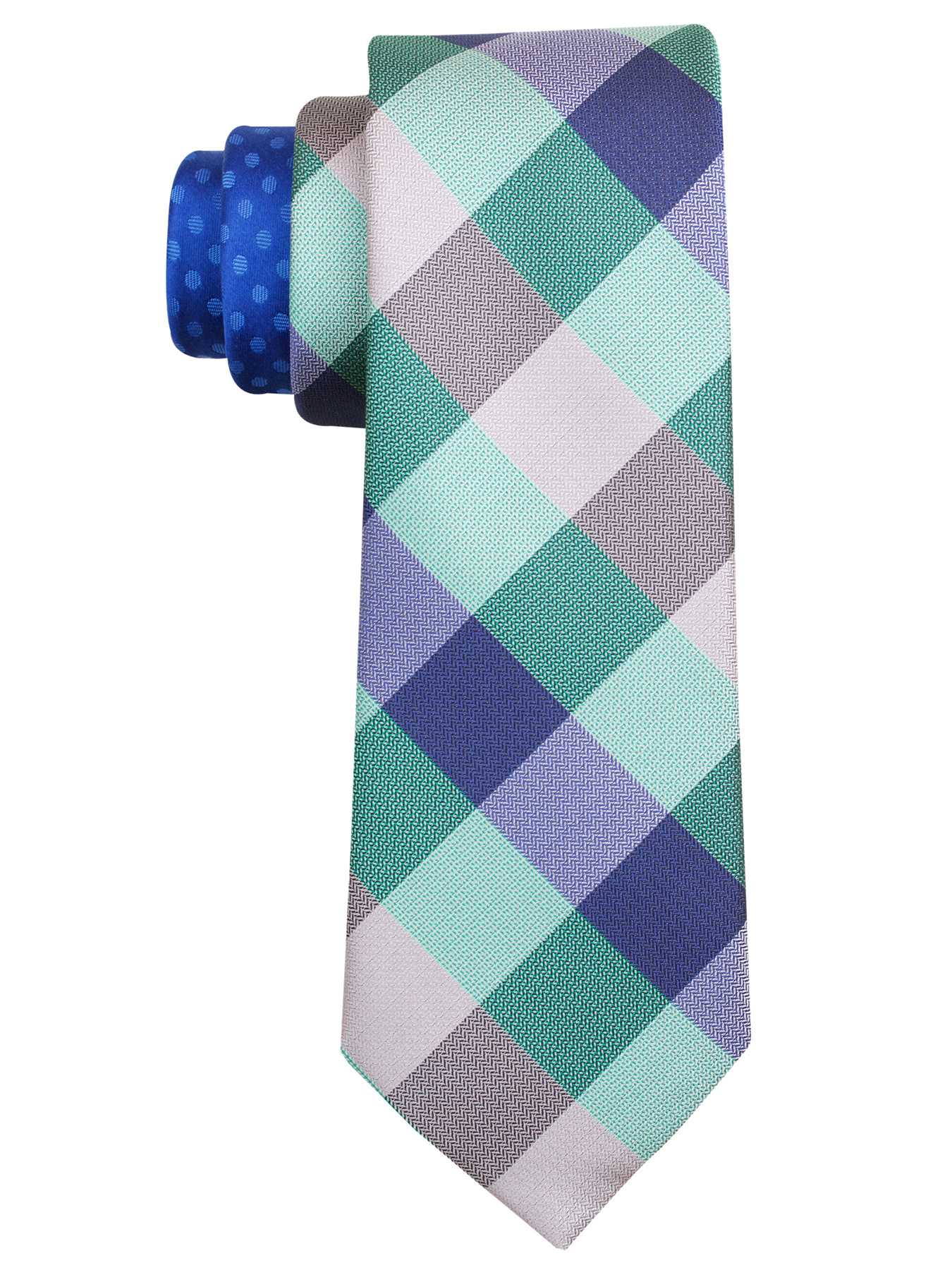 Perry Ellis Castor Plaid Silk Tie