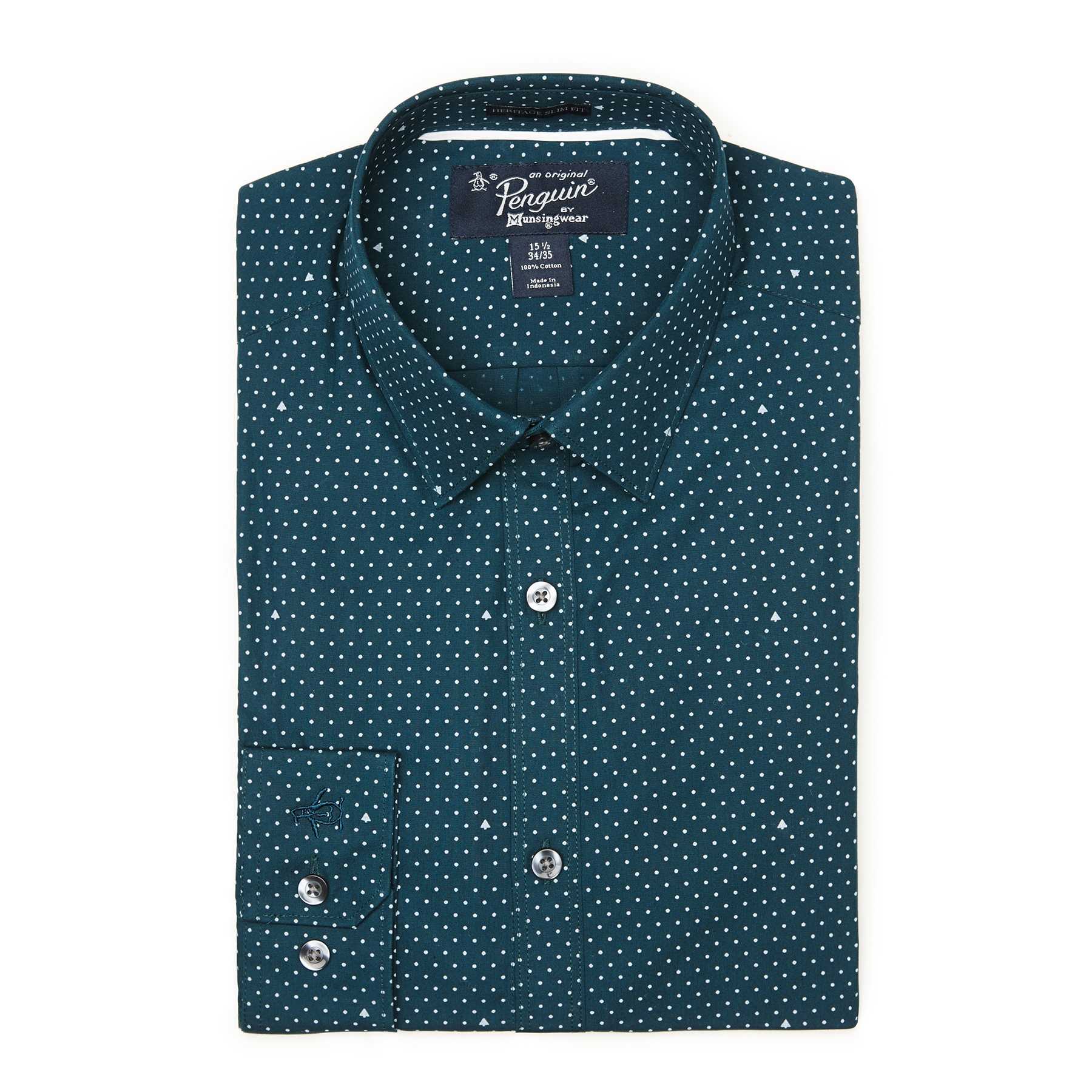 Original Penguin POLKA DOT AND CHRISTMAS TREE DRESS SHIRT
