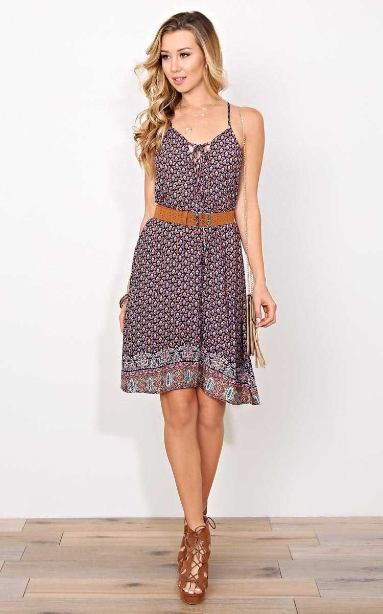 First Pick Woven Dress - - Navy Combo in Size by Styles For Less
