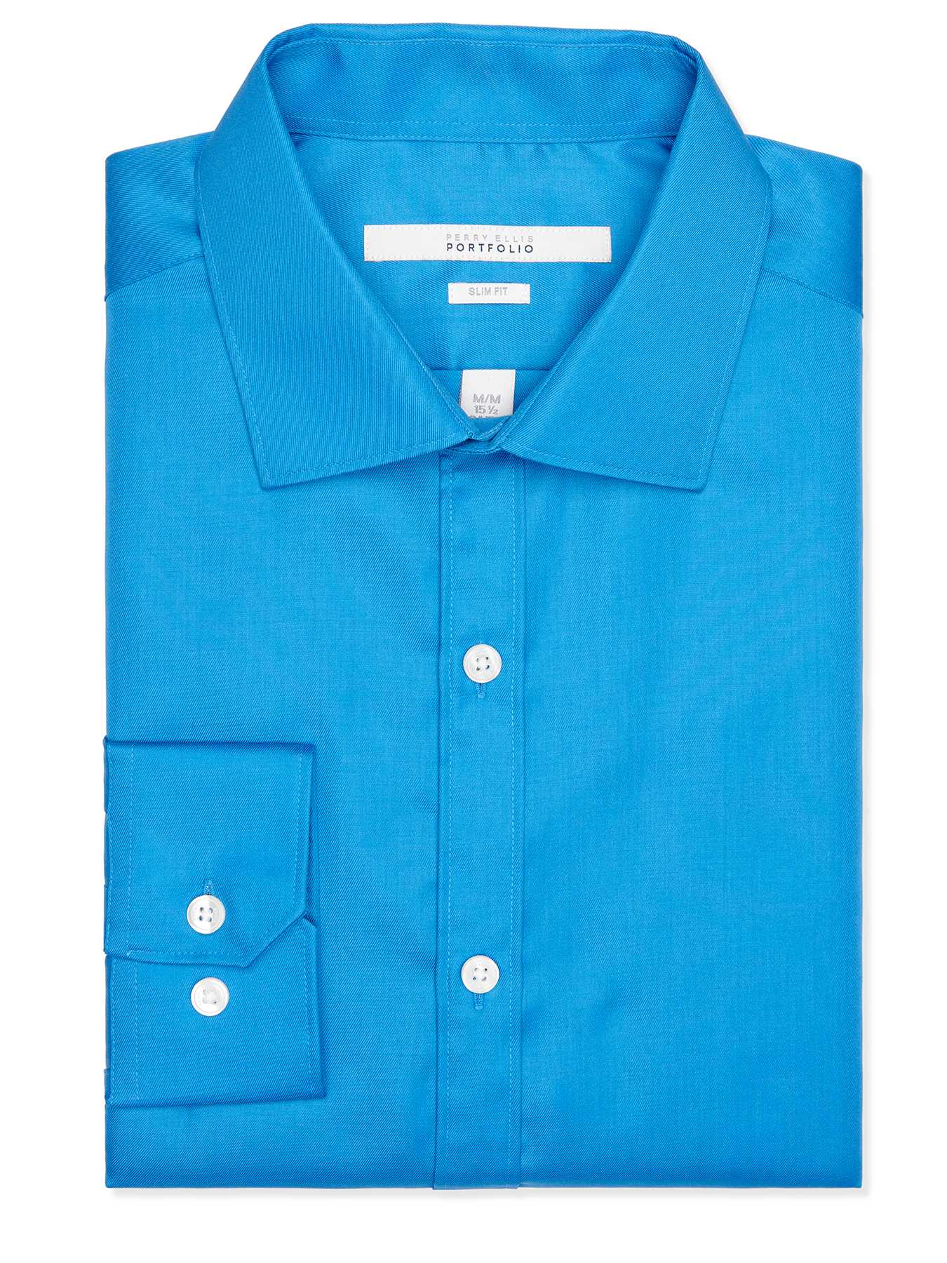Perry Ellis Slim Fit Solid Travel Luxe Dress Shirt