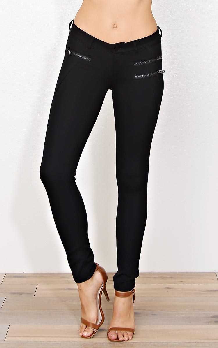 Barcelona Knit Ponte Jeggings - - Black in Size by Styles For Less