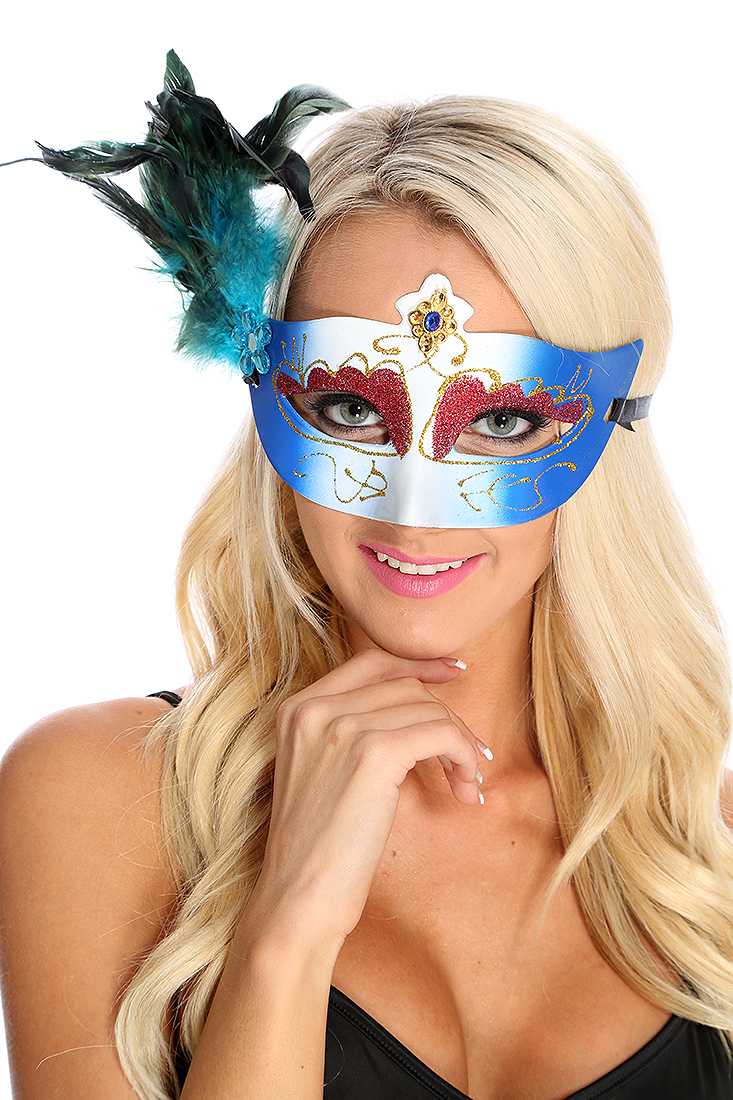 Blue Feather Eye Mask