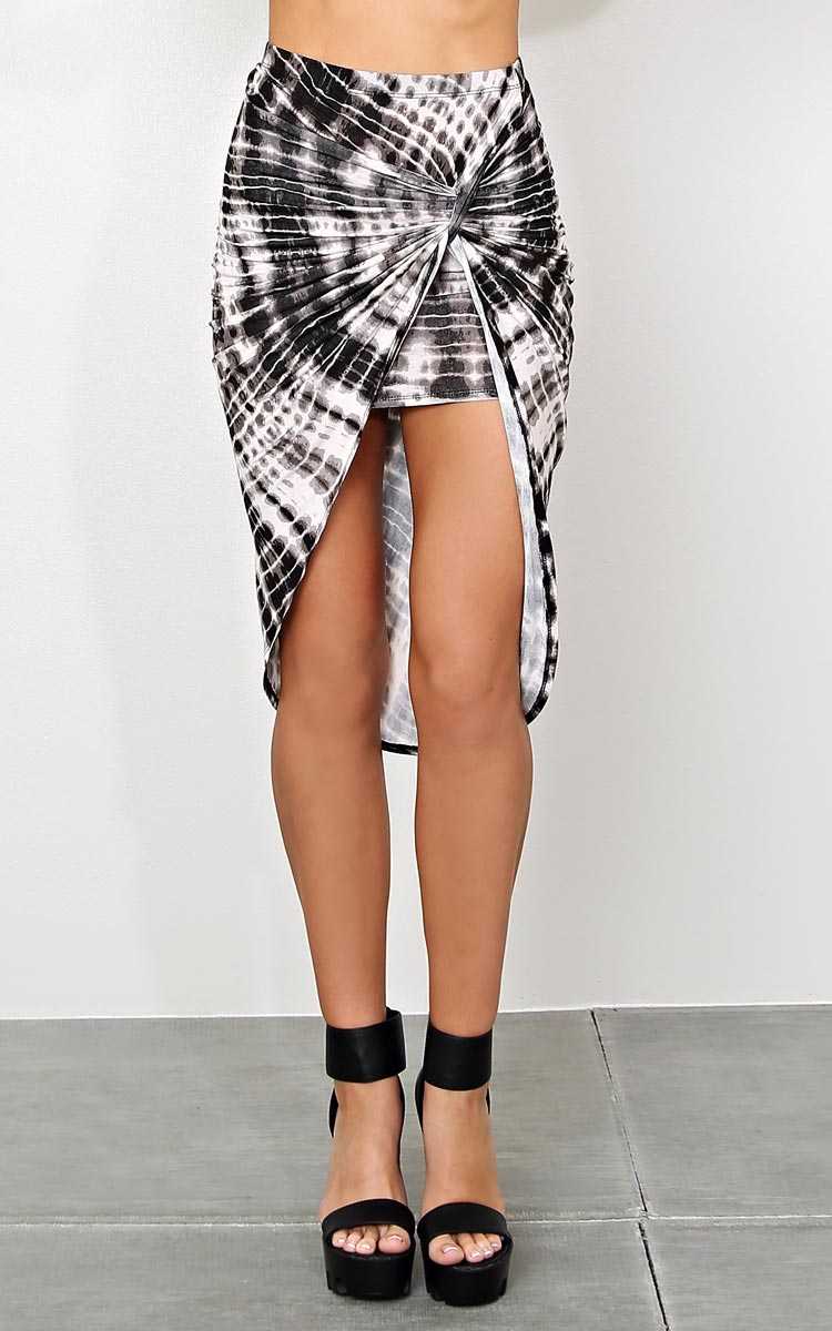 Brown Sugar Knit Skirt - LGE - Black Combo in Size Large by Styles For Less