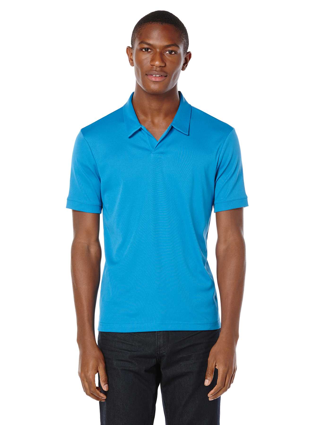 Perry Ellis Big and Tall Rib Open Polo