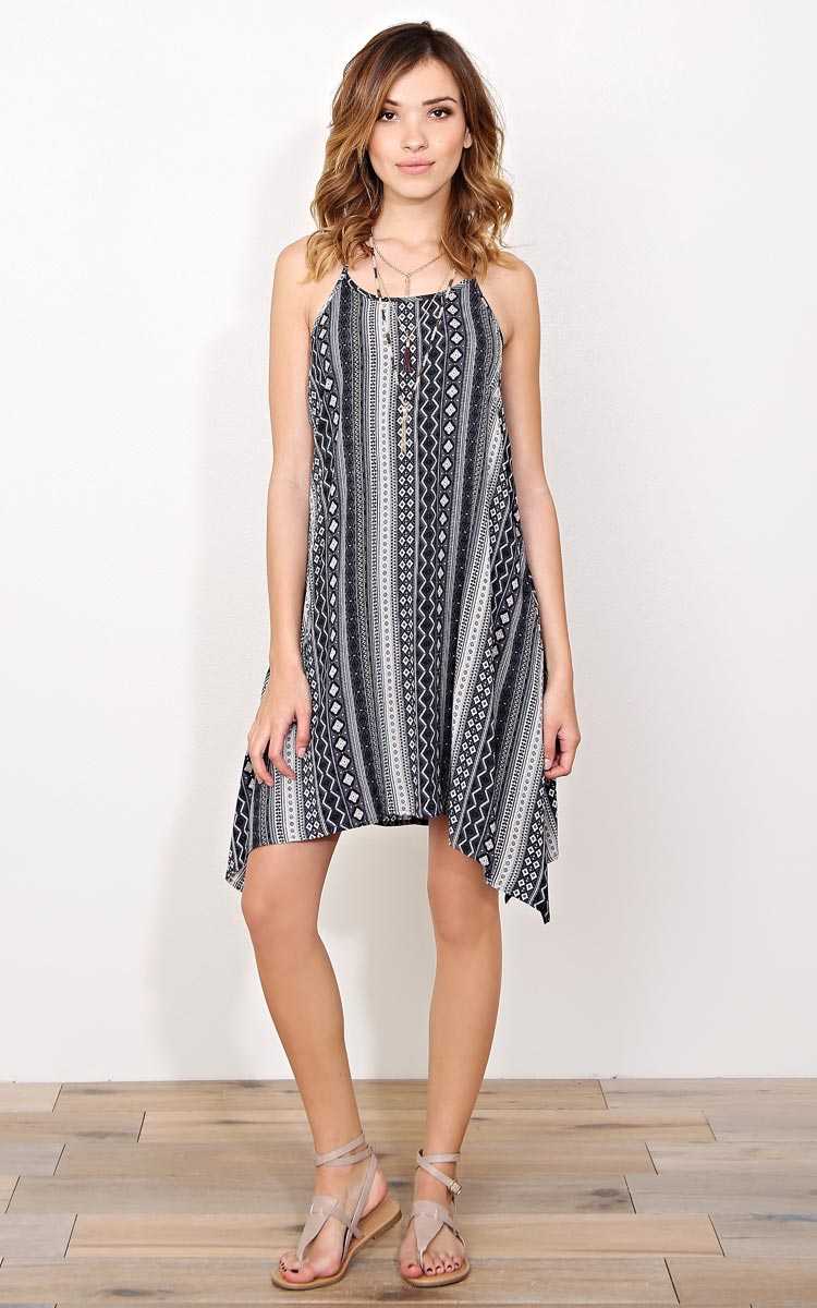 Alani Crochet Back Woven Dress - - Black Combo in Size by Styles For Less