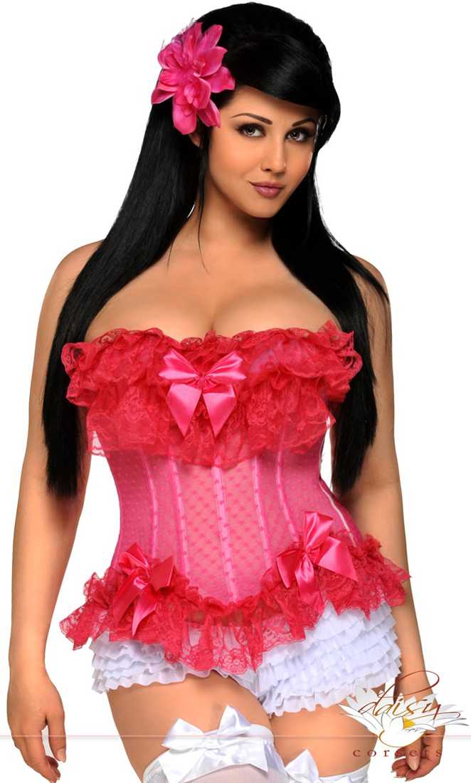 Plus Size Steel Boned Mesh Underwire Corset