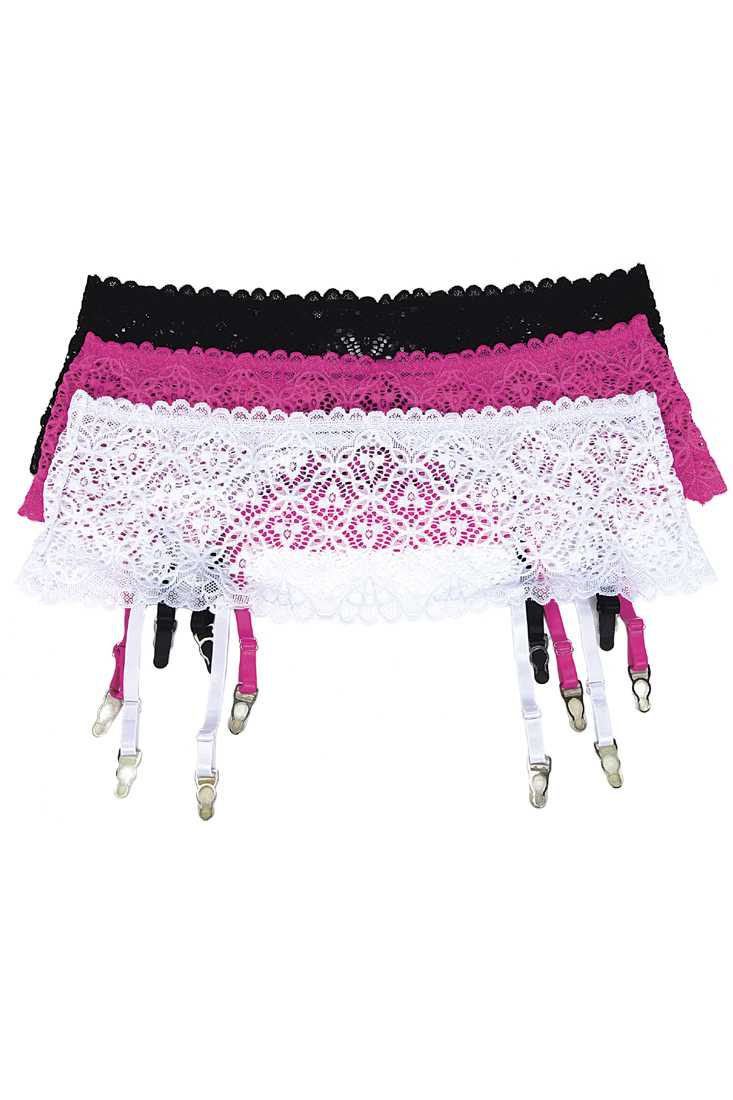 Pink Lace Band Garter Belt