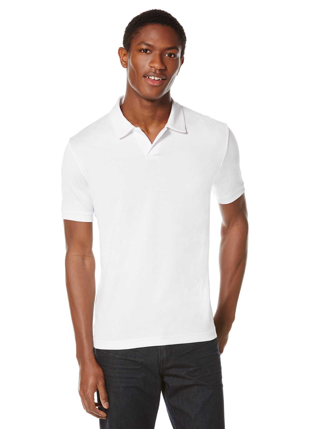 Perry Ellis Short Sleeve Open Collar Polo