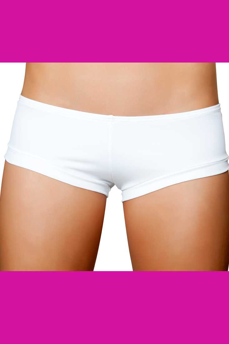White Stretch Fit Hot Shorts