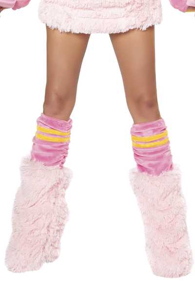 PINK WHEN PIGS FLY FAUX FUR LEGWARMER COSTUME ACCESSORY
