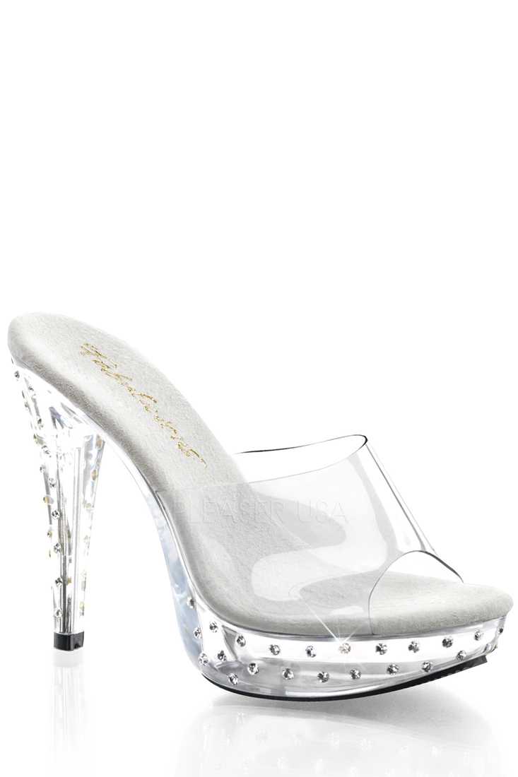 Clear Rhinestone Clear Platform High Heels PVC