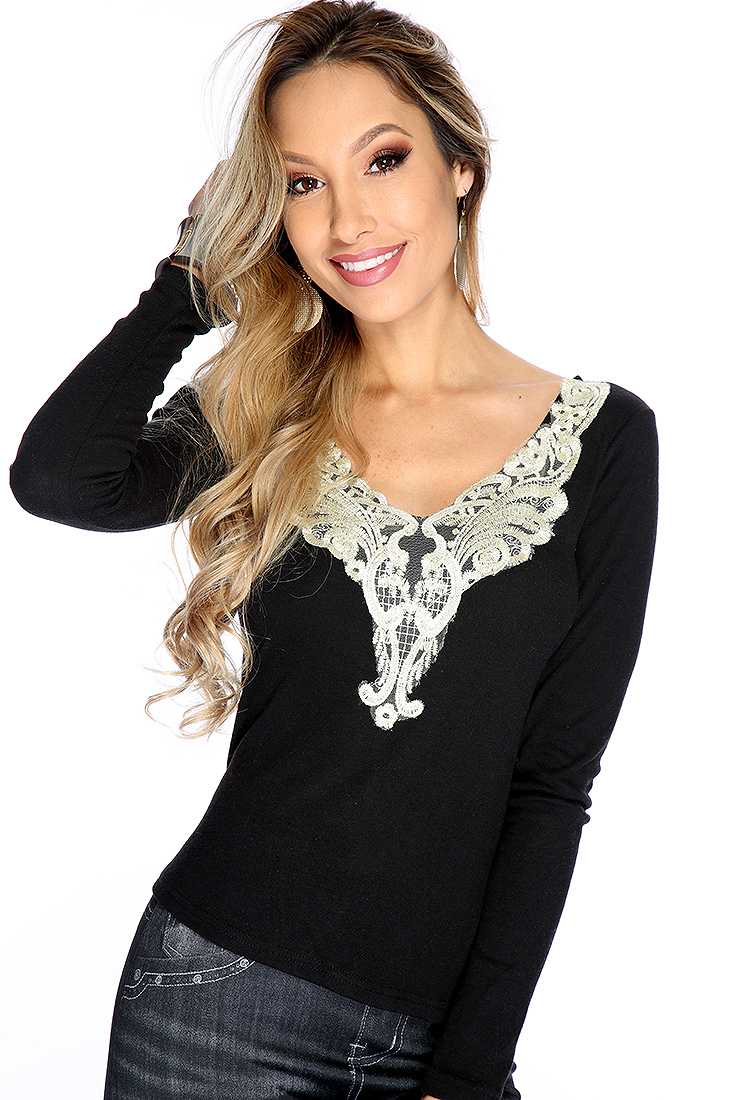 Black Long Sleeves Comfy Top