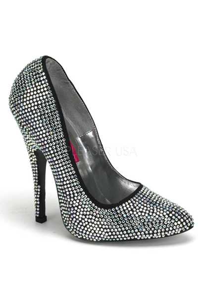 Iridescent Beaded Pointed Closed Toe Pump High Heels