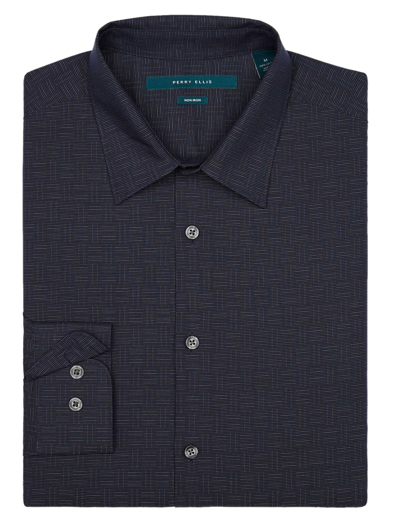 Perry Ellis Dobby Weave Tile Pattern Shirt
