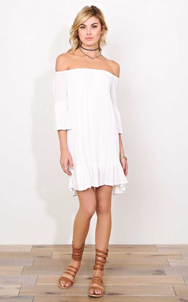 White Bali Off The Shoulder Dress - - White in Size by Styles For Less