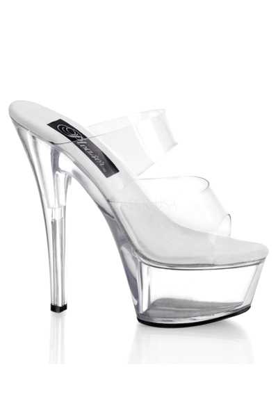 Clear Spike Stiletto Platform Slide Sandal High Heels
