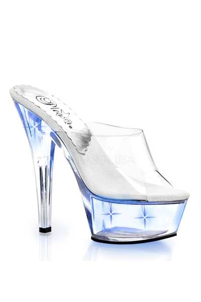 Clear Blue Light Up Platform High Heels