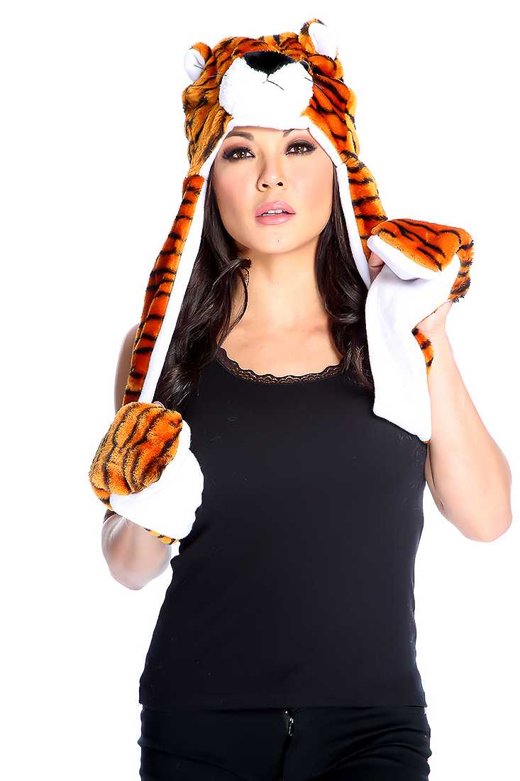 Tiger Mitten Scarf Beanie