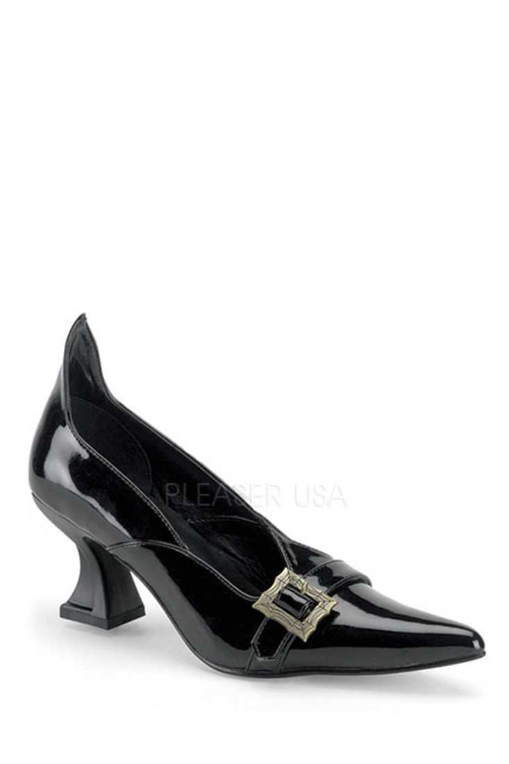 Black Witch Pump High Heels Patent Faux Leather