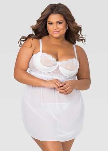 Demi Cup Chemise Lingerie Set