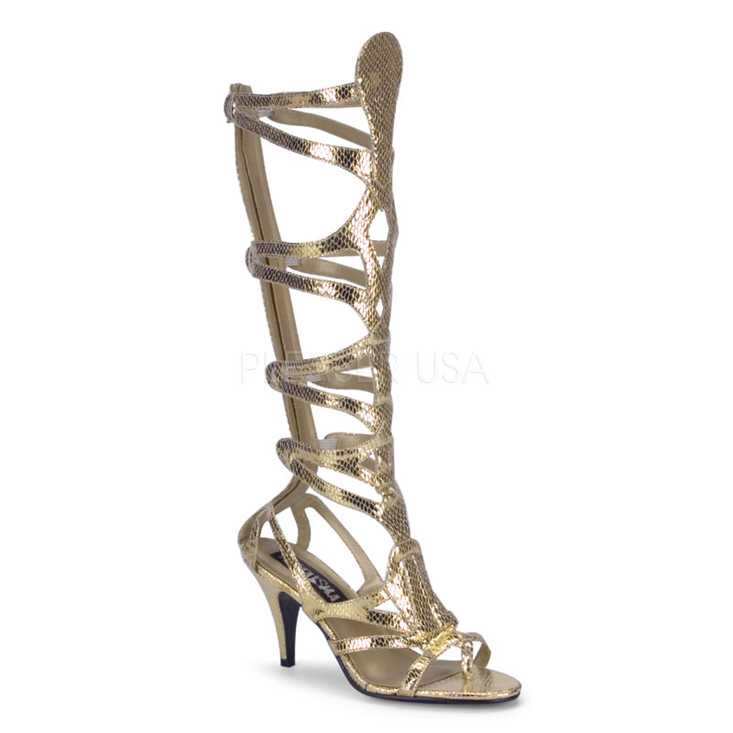Gold Metallic Snake Skin Goddess High Heels