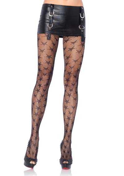 Black Net Star Hosiery