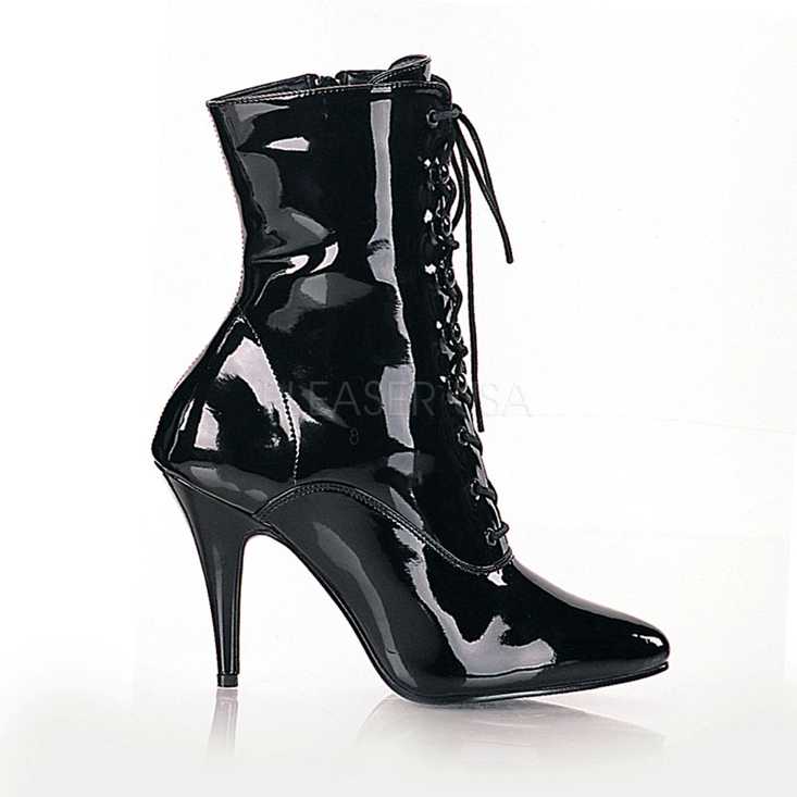 Black Patent Lace Up Boots