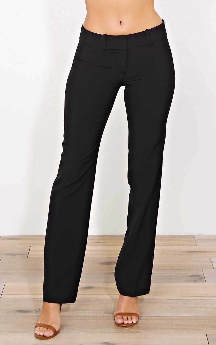 Business Matters Woven Slacks - - Black in Size by Styles For Less