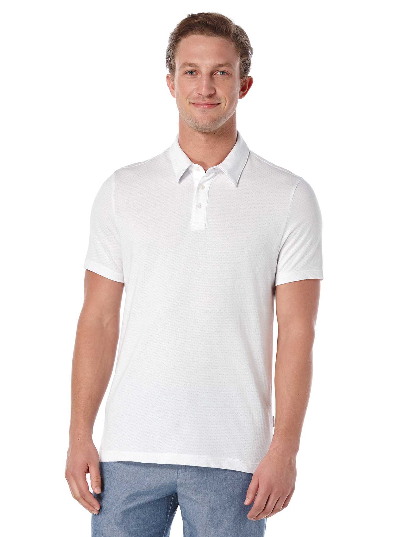 Perry Ellis Short Sleeve Dot Pattern Polo