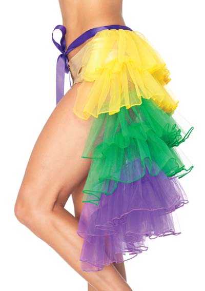 Multi Mardi Gras Layered Organza Bustle