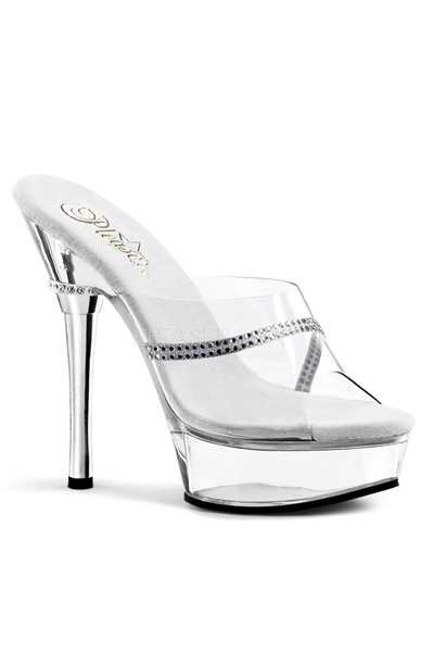 Clear Rhinestone Peep Toe High Heels