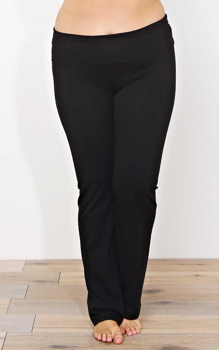 Plus Size Namaste Knit Yoga Pants - Black in Size by Styles For Less
