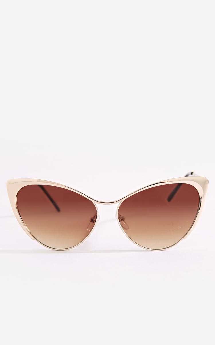 On Tour Cateye Metal Sunglasses - N/S - Gold by Styles For Less