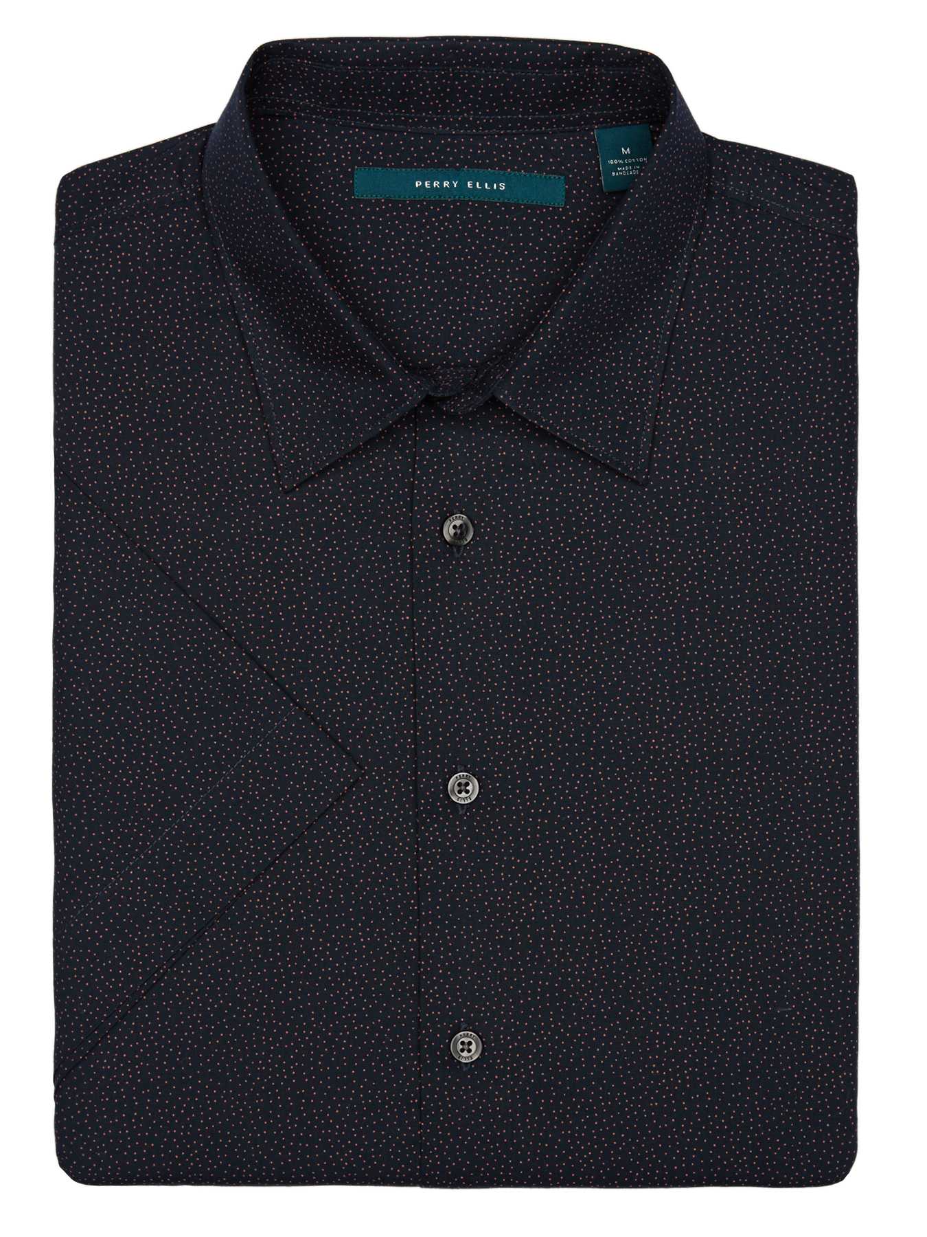 Perry Ellis Short Sleeve Mini Dot Shirt
