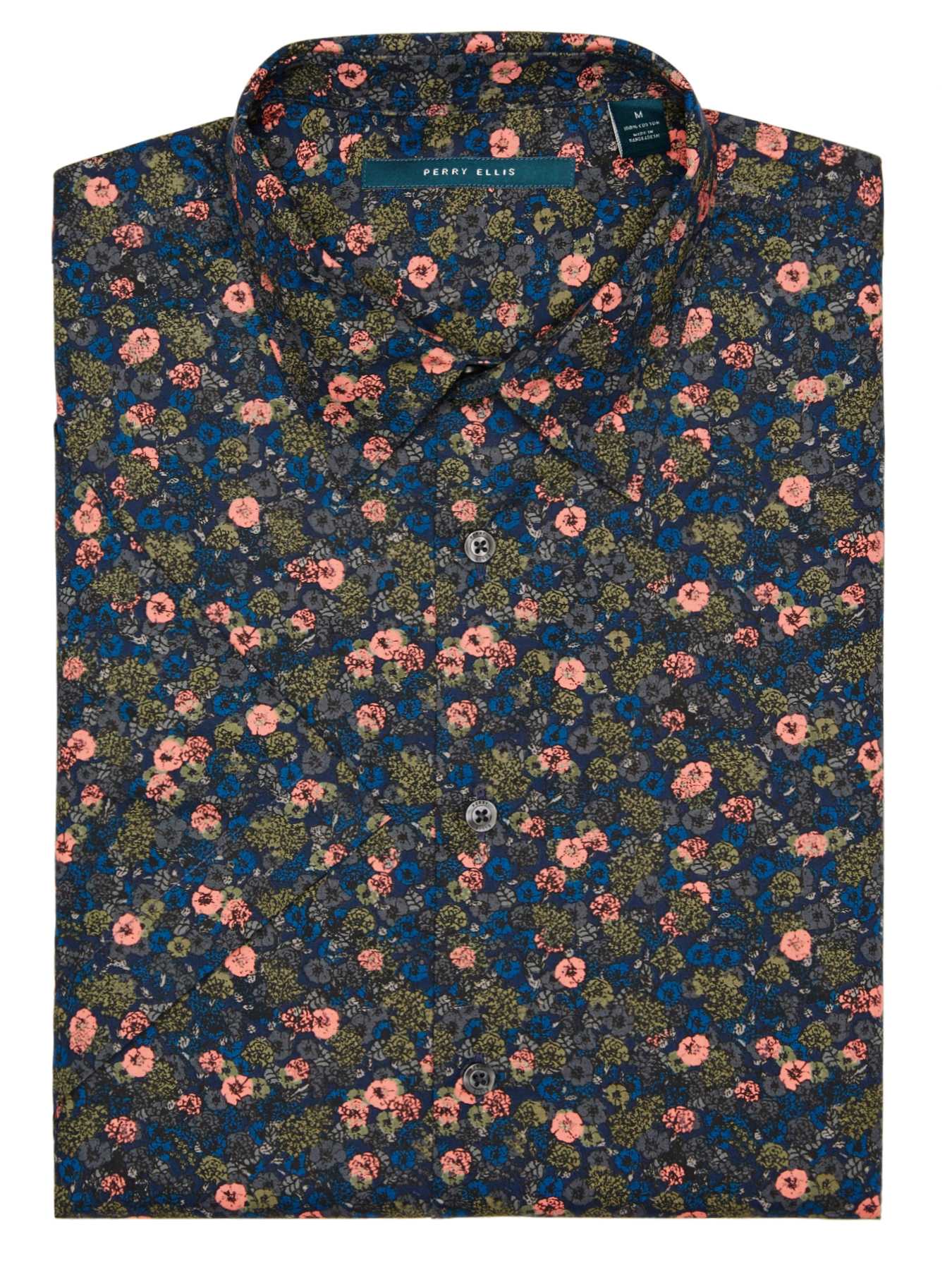 Perry Ellis Short Sleeve Flower Print Shirt