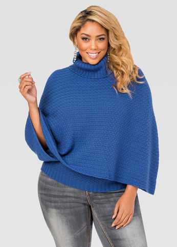 Cowl Neck Poncho Sweater