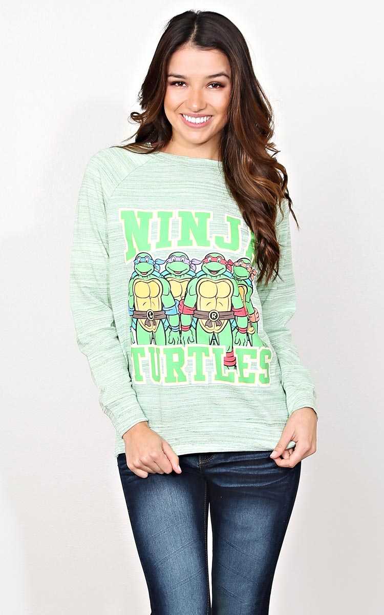 Original NINJA TURTLES Terry Pullover - MED - Green in Size Medium by Styles For Less