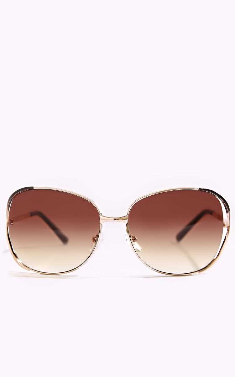 Marianne Metal Square Sunglasses - N/S - Brown Comb by Styles For Less