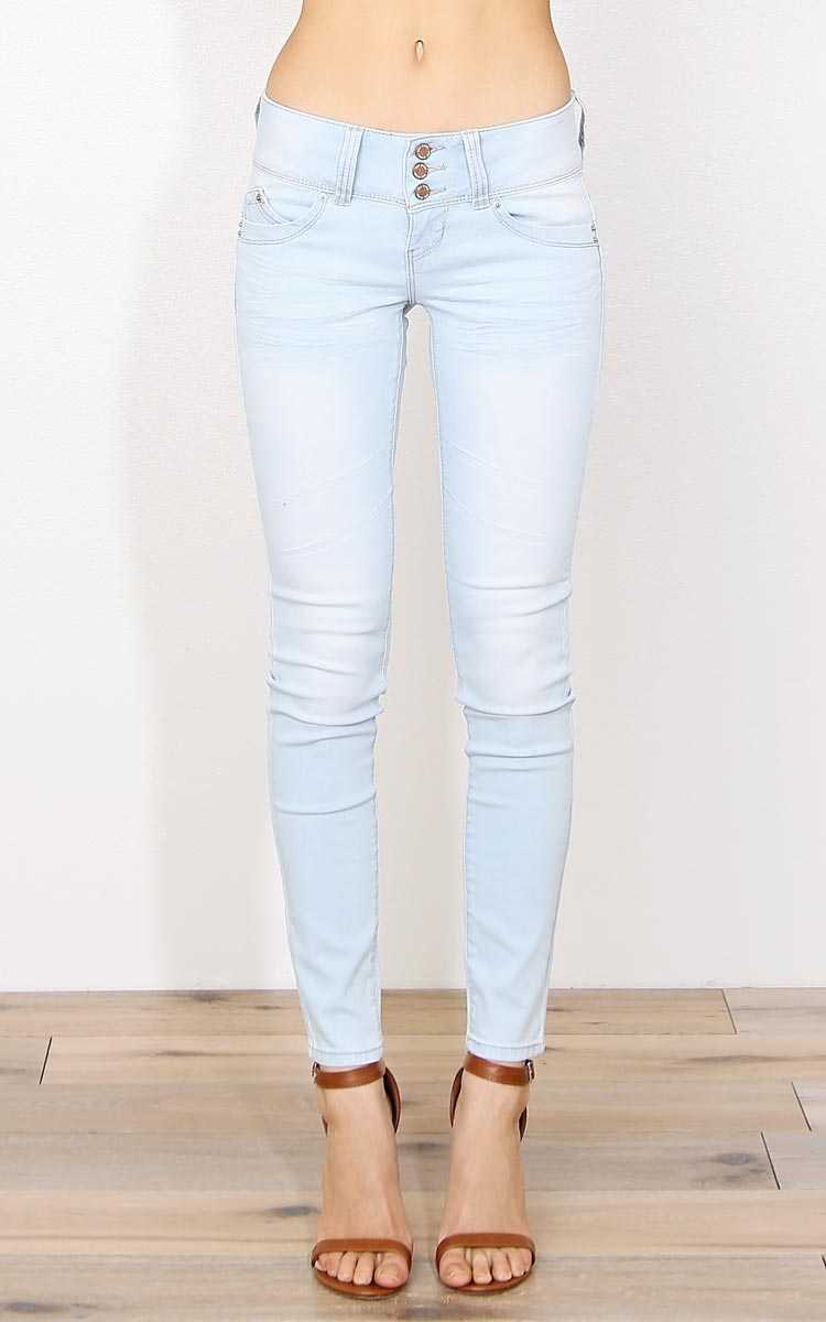 YMI Light Wash High Rise Skinny Jeans - Lt Wash in Size by Styles For Less