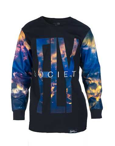 FLY SOCIETY MENS Black Clothing / Tees and Polos L