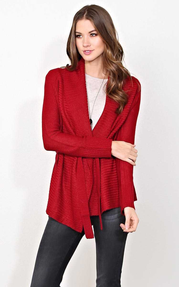 Take The Chill Off Sweater Knit Wrap - SML - Red in Size Small by Styles For Less