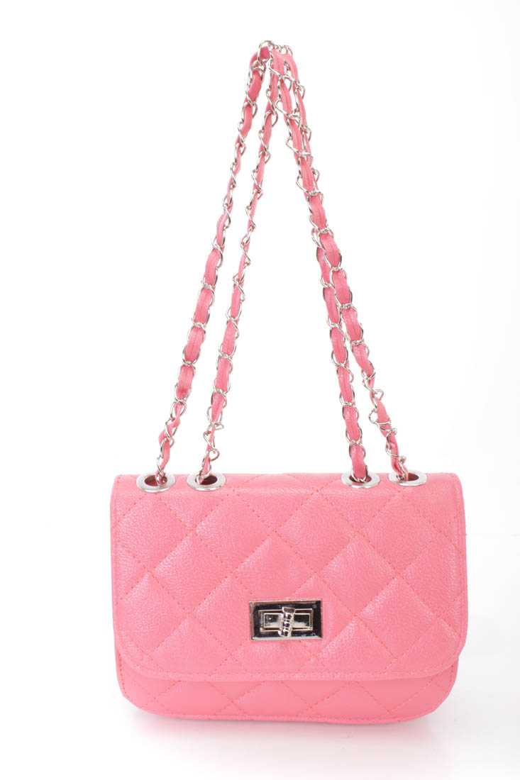 Watermelon Quilted Faux Leather Mini Handbag