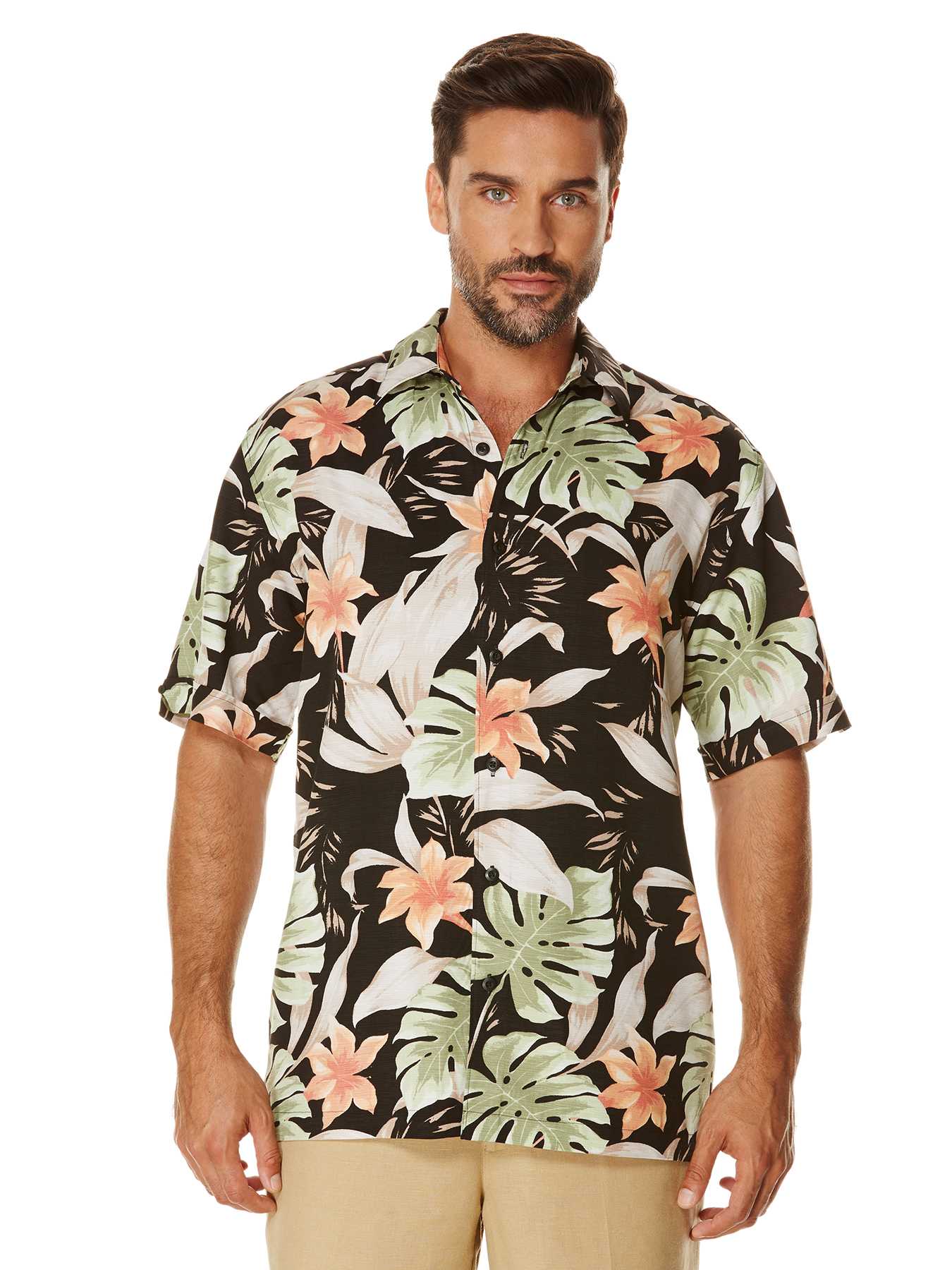 Cubavera Short Sleeve Allover Tropical Print Shirt