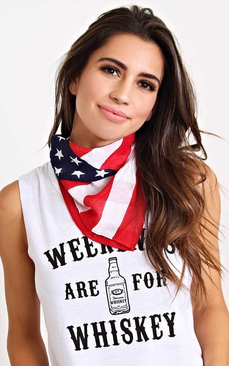2 Pack Flag Paisley Bandanas - N/S - Red by Styles For Less