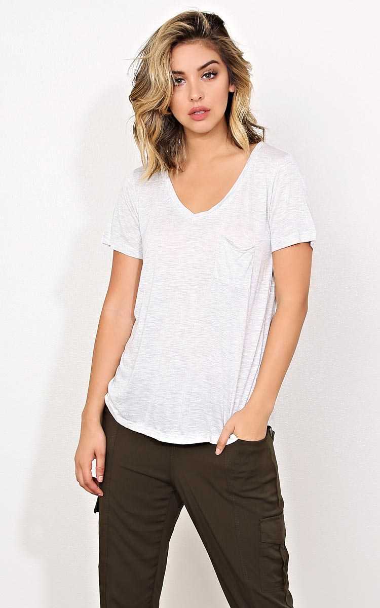 On The Go Slub Pocket Tee - - Heather in Size by Styles For Less