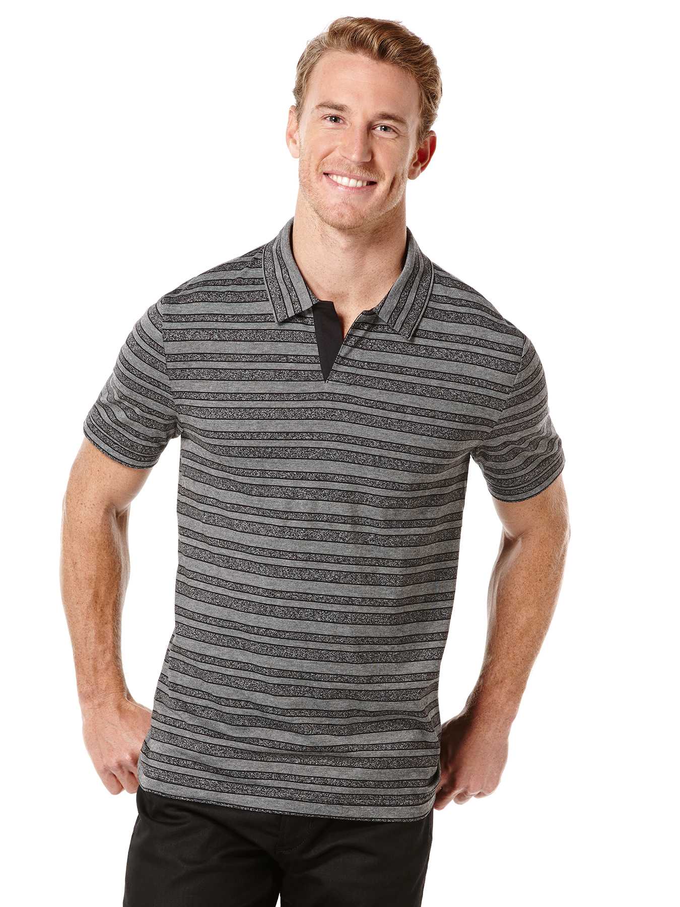 Perry Ellis Stripe Open Polo